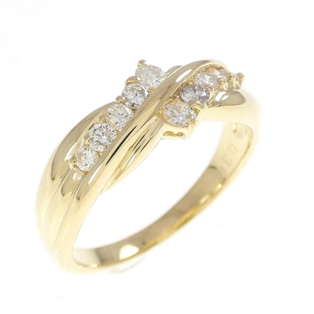 K18YG DIAMOND RING: K18YG Diamond Ring Brand: Unbranded Type: Diamond Ring Material: K18 yellow gold, Main Stone/Creation Natural Color: Yellow Gold Size: US 6 Accessories: None Accessories Notice: When