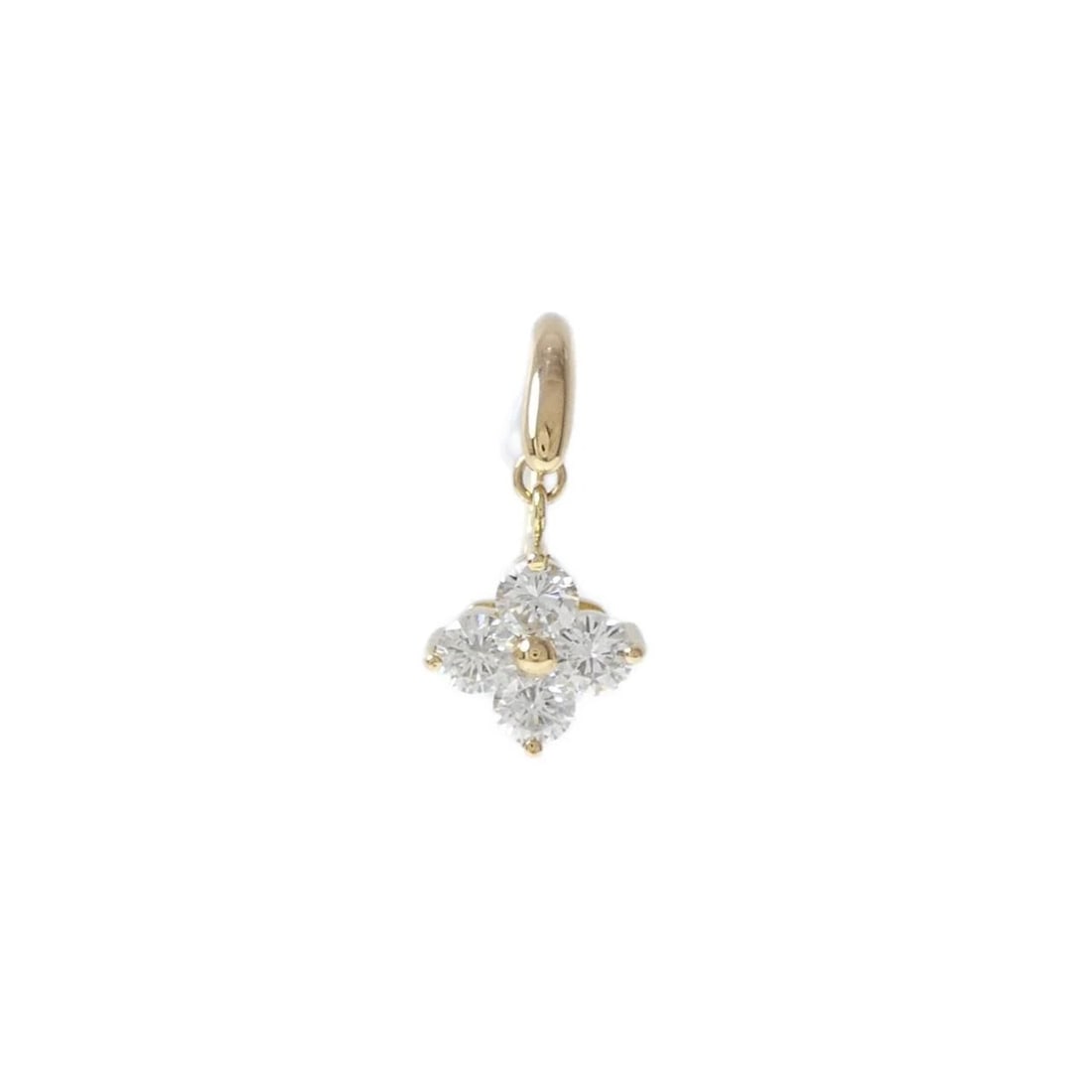 18K YELLOW GOLD FLOWER DIAMOND PIERCE: 18K Yellow Gold Flower Diamond Pierce Brand: Unbranded Type: Diamond Pierce/Earring Material: K18 yellow gold, Main Stone/Creation Natural Color: Yellow Gold Size: Actual Size Approx. height x wid