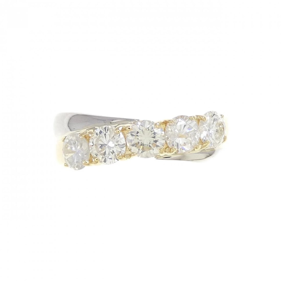 PT900/K18YG DIAMOND RING: PT900/K18YG Diamond Ring Brand: Unbranded Type: Diamond Ring Material: Platinum 900 / K18 yellow gold, Main Stone/Creation Natural Color: YG,Silver Size: US 6 1/4 Accessories: None
