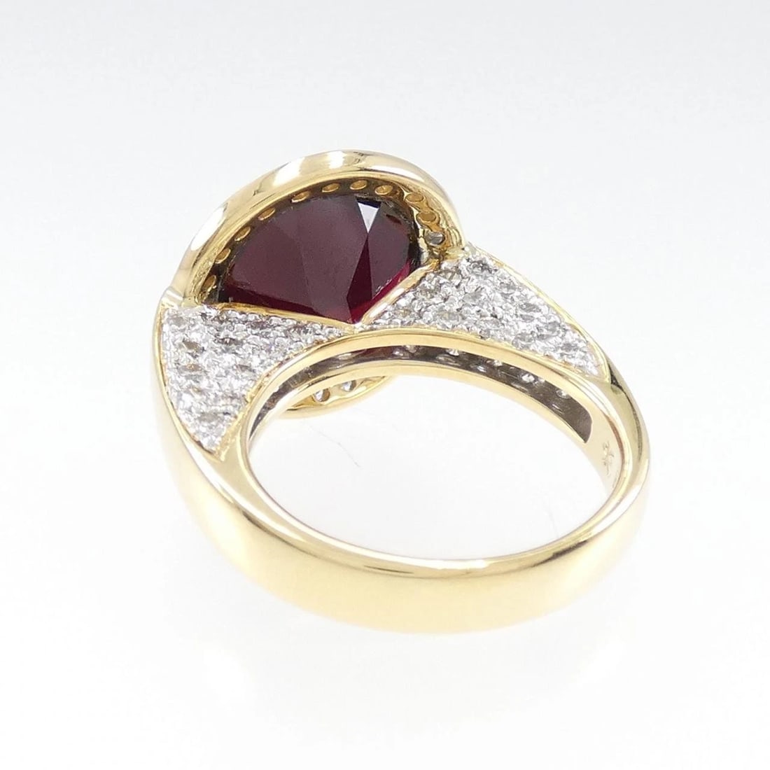 K18YG GARNET RING - 2