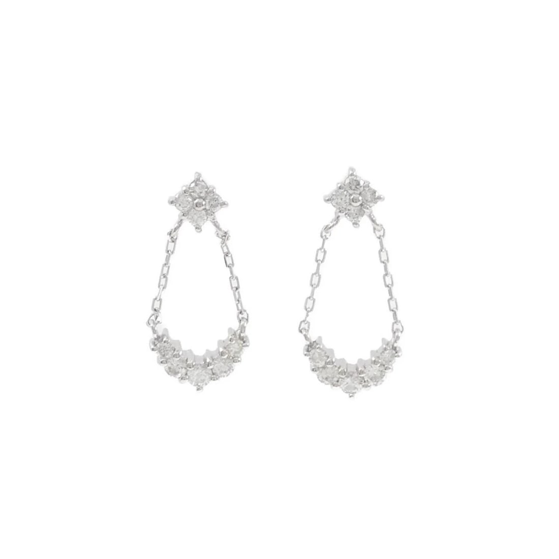 PT900 DIAMOND PIERCE: PT900 Diamond Pierce Brand: Unbranded Type: Diamond Pierce/Earring Material: Platinum900, Main Stone/Creation Natural Color: Silver Size: Actual Size Approx. height x width: 19.9mm x 9.1mm 