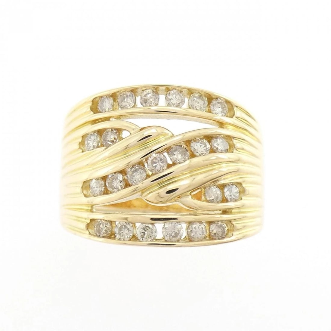 K18YG DIAMOND RING: K18YG Diamond Ring Brand: Unbranded Type: Diamond Ring Material: K18 yellow gold, Main Stone/Creation Natural Color: Yellow Gold Size: US 7 Accessories: None Accessories Notice: When