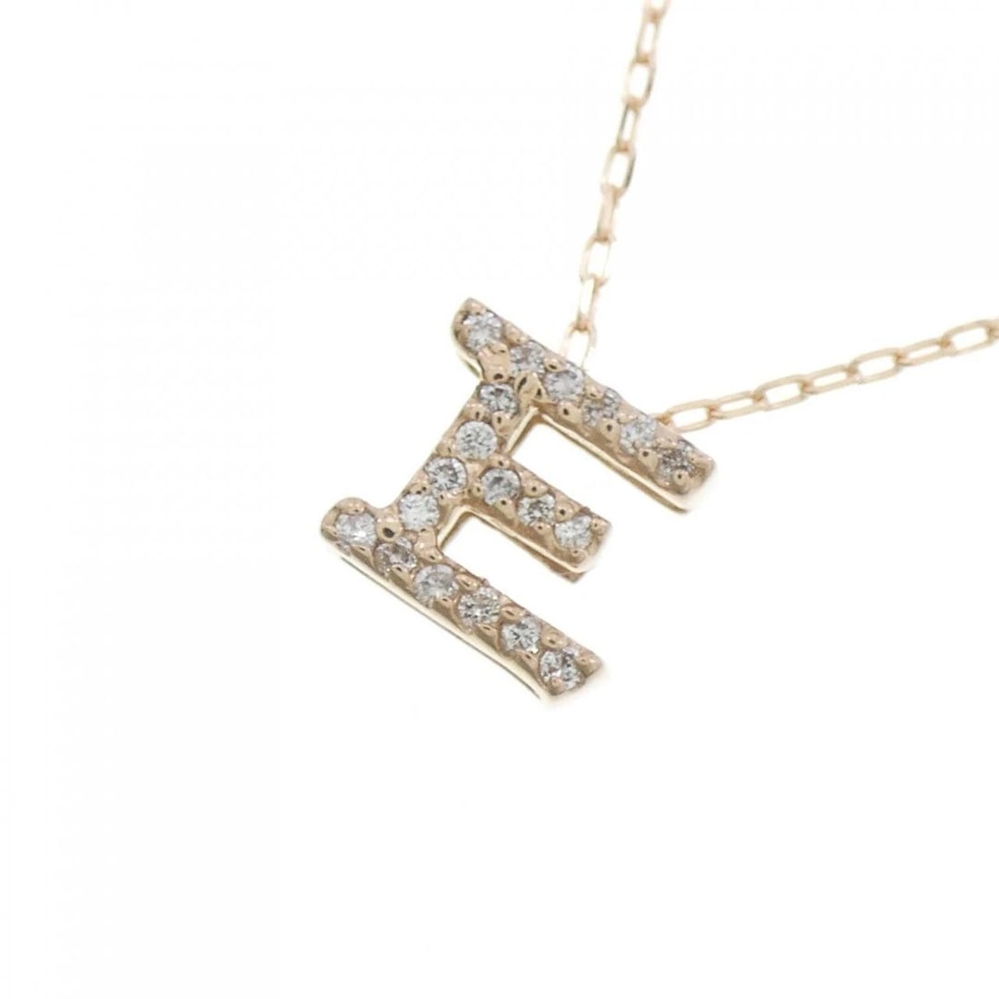 K18PG INITIAL E DIAMOND NECKLACE - 3