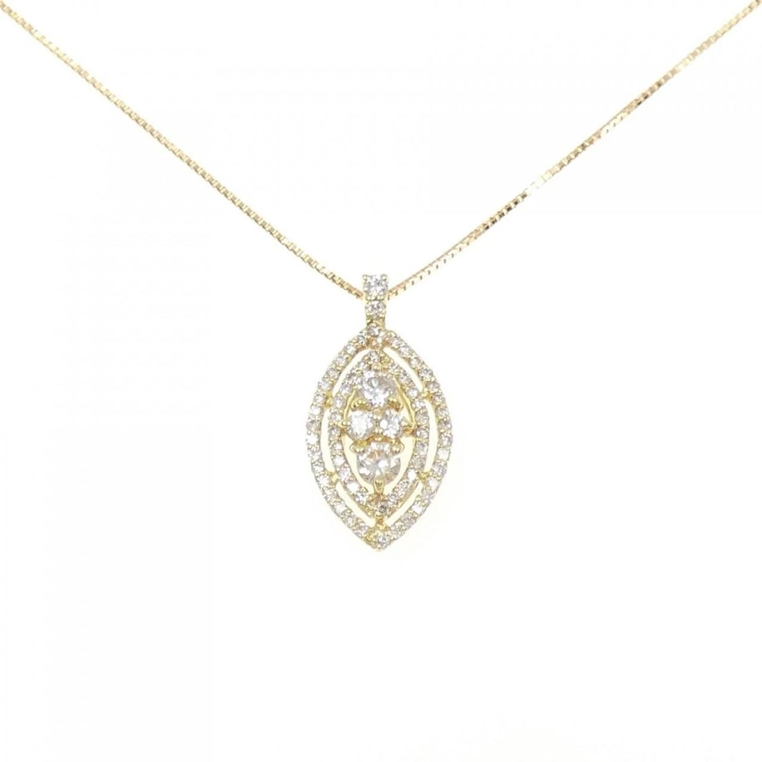 K18YG DIAMOND NECKLACE: K18YG Diamond Necklace Brand: Unbranded Type: Diamond Necklace Material: K18 yellow gold, Main Stone/Creation Natural Color: Yellow Gold Size: 45cmActual Size Pendant length approx. x width