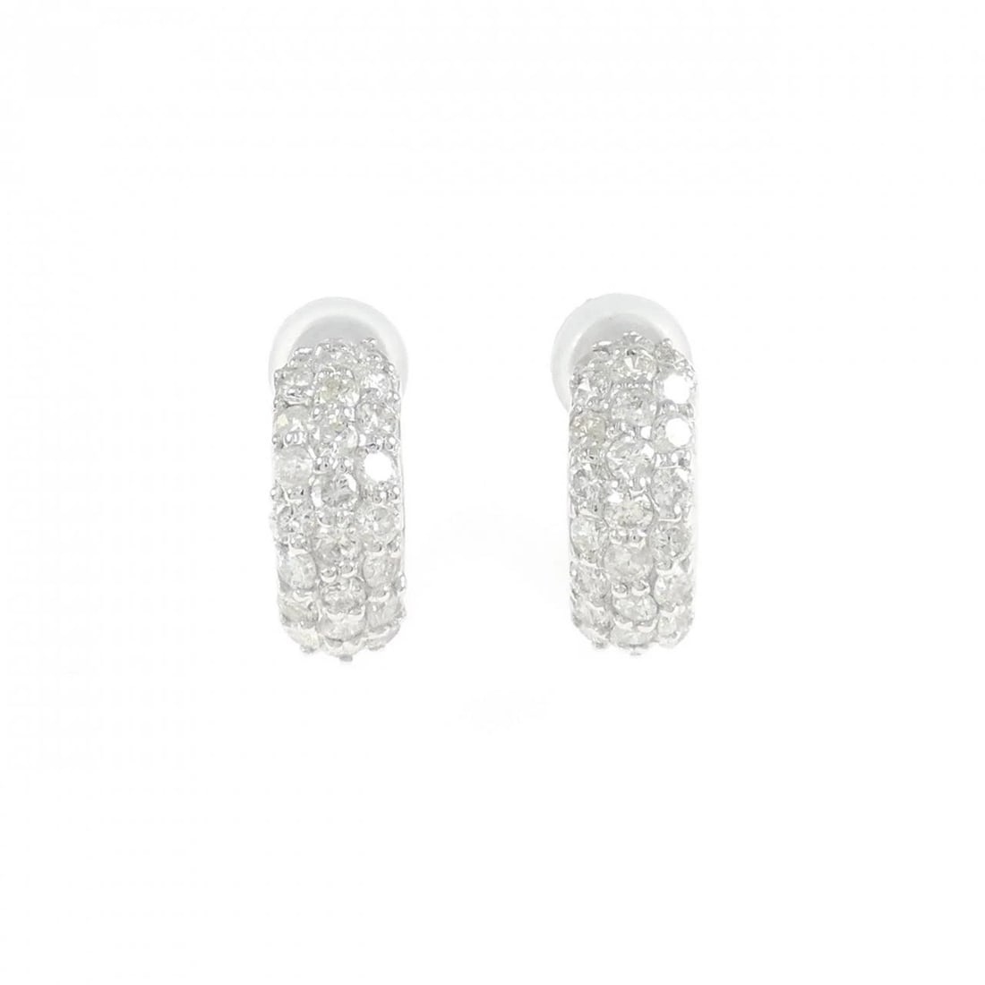 K18WG/K14WG DIAMOND EARRINGS: K18WG/K14WG Diamond Earrings Brand: Unbranded Type: Diamond Pierce/Earring Material: K18WhiteGold / K14WhiteGold, Main Stone/Creation Natural Color: White Gold Size: Actual Size Approx. height