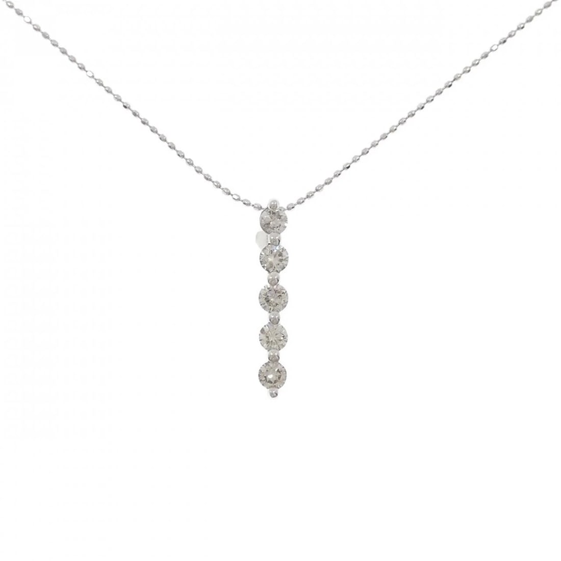 K18WG DIAMOND NECKLACE: K18WG Diamond Necklace Brand: Unbranded Type: Diamond Necklace Material: K18 white gold, Main Stone/Creation Natural Color: White gold Size: 45cmActual Size Pendant length approx. x width