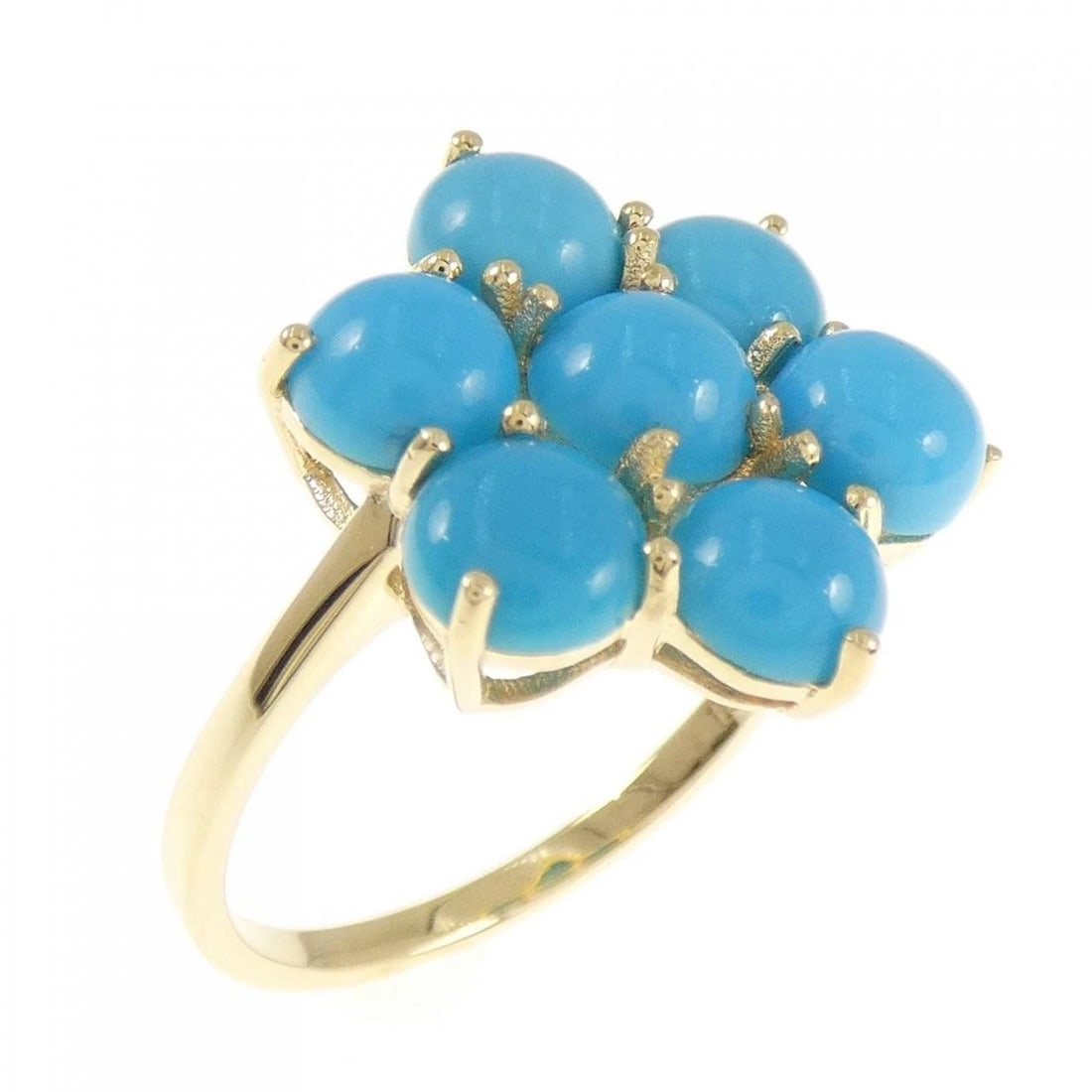 K18YG TURQUOISE RING: K18YG Turquoise Ring Brand: Unbranded Type: Turquoise Ring Material: K18 yellow gold, Main Stone/Creation Turquoise Color: yellow gold Size: US 6 Accessories: None Accessories Notice: When