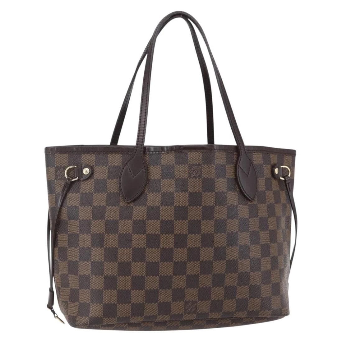 LOUIS VUITTON DAMIER EBENE NEVERFULL PM TOTE BAG: LOUIS VUITTON Damier Ebene Neverfull PM Tote Bag Brand: LOUIS VUITTON Type: Tote Bag Material: Damier Ebene Canvas Color: Damie Ebene Size: W11.2 x H8.7 x D4.7inch(Approx) Accessories: None