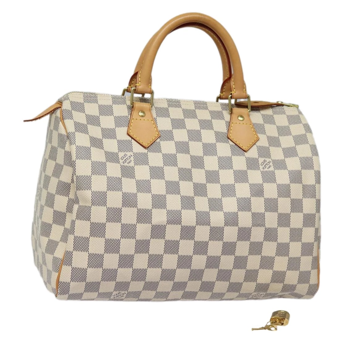 LOUIS VUITTON DAMIER AZUR SPEEDY 30 HAND BAG: LOUIS VUITTON Damier Azur Speedy 30 Hand Bag Brand: LOUIS VUITTON Type: Hand Bag Material: Damier Azur Canvas Color: Damier Azur Size: W11.8 x H8.3 x D6.7inch(Approx) Accessories: None Acc