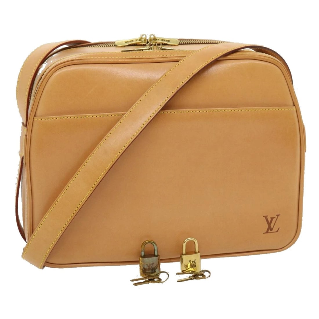 LOUIS VUITTON NOMAD LEATHER REPORTER PM SHOULDER BAG: LOUIS VUITTON Nomad Leather Reporter PM Shoulder Bag Brand: LOUIS VUITTON Type: Shoulder Bag Material: Nomade Leather Color: Beige Size: W11.8 x H9.1 x D5.5inch(Approx) Shoulder Drop:20.1 - 24.8in
