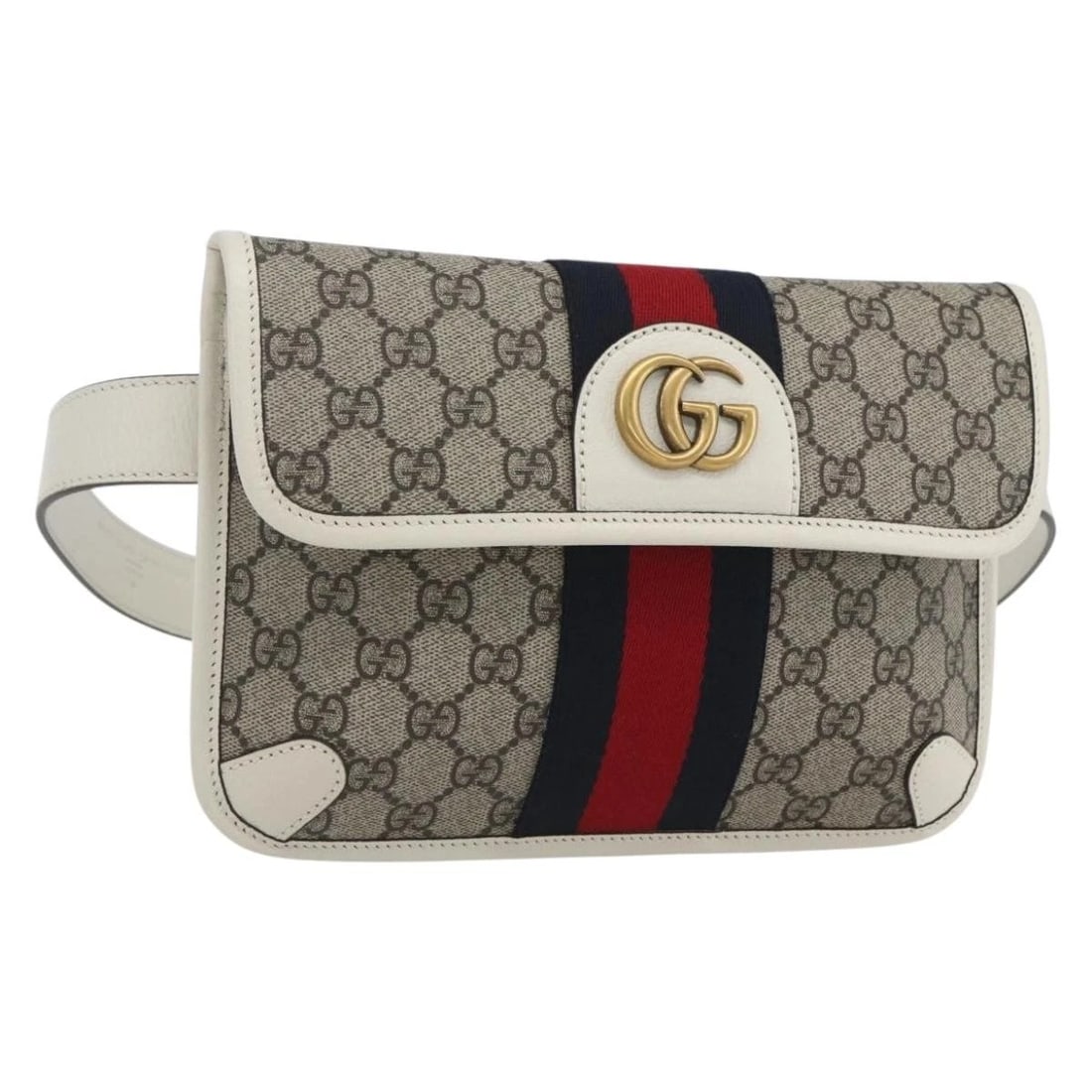 GUCCI GG SUPREME SHERRY LINE GG MARMONT WAIST BAG: GUCCI GG Supreme Sherry Line GG Marmont Waist bag Brand: GUCCI Type: Waist bag Material: PVC Leather/GG Canvas Color: Beige Size: W9.4 x H6.3inch(Approx) Shoulder:34.6 - 40.6inch(Approx) Accessor