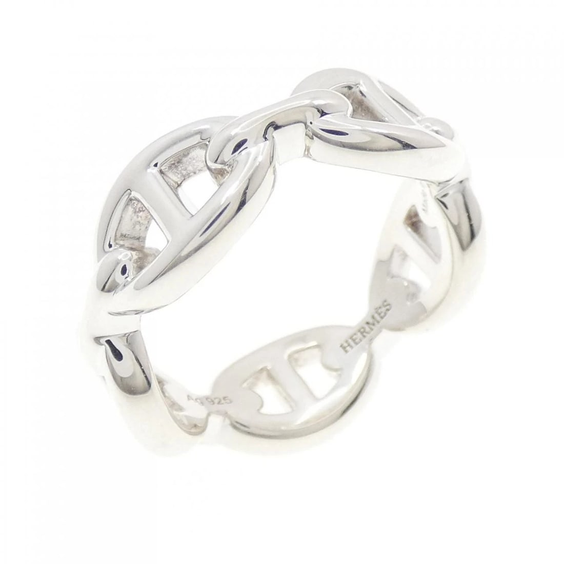 HERMES CHAINE D'ANCRE ENCHAINE RING: Hermes Chaine d'Ancre Enchaine Ring Brand: HERMES Type: Ring Material: 925Silver, Color: silver Size: US 6 1/2 Accessories: None Accessories Notice: When purchasing pre-owned goods, please