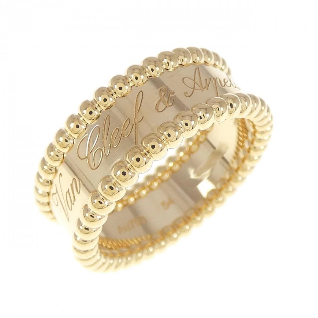 VAN CLEEF & ARPELS PERLÉE SENIOR TULLE RING: Van Cleef & Arpels Perlée Senior Tulle Ring Brand: Van Cleef & Arpels Type: Ring Material: 750 yellow gold, Color: Yellow Gold Size: US 7 Accessories: None Accessories Notice: When