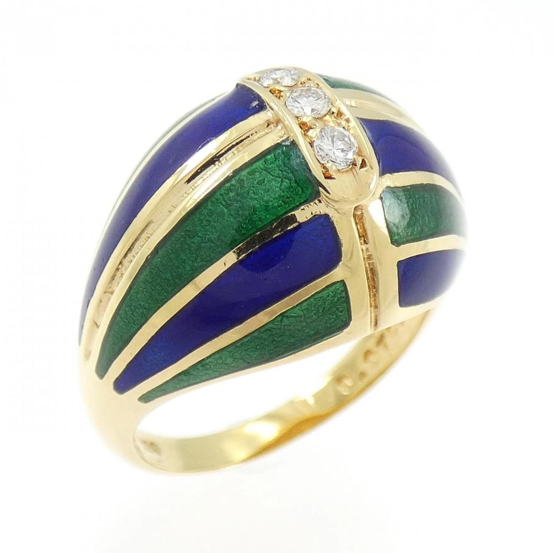 MIKIMOTO ENAMEL RING: Mikimoto enamel ring Brand: MIKIMOTO Type: Ring Material: K18 yellow gold, Color: yellow gold Size: US 5 1/2 Accessories: None Accessories Notice: When purchasing pre-owned goods, please