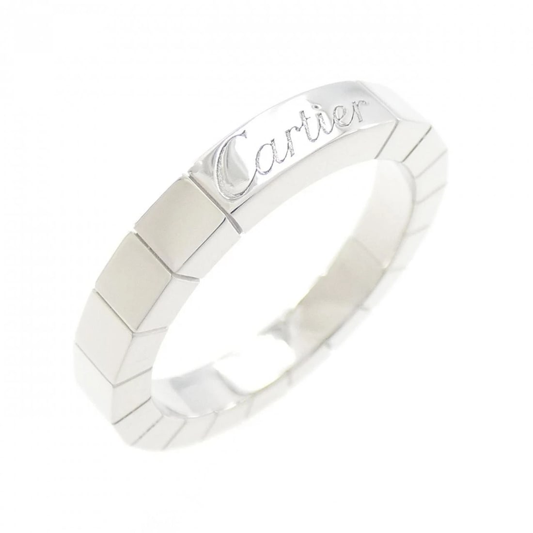CARTIER LANIER RING: Cartier Lanier Ring Brand: CARTIER Type: ring Material: 750 white gold, Color: White Gold Size: US 5.25 Accessories: None Accessories Notice: When purchasing pre-owned goods, please refer