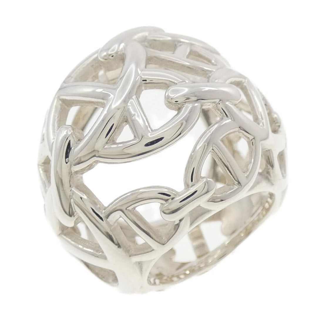 HERMÈS CHAINE D'ANCRE ENCHAINE VERY LARGE RING: Hermès Chaine d'Ancre Enchaine Very Large Ring Brand: HERMES Type: Ring Material: 925Silver, Color: Silver Size: US 5.5 Accessories: None Accessories Notice: When purchasing pre-owned goods,