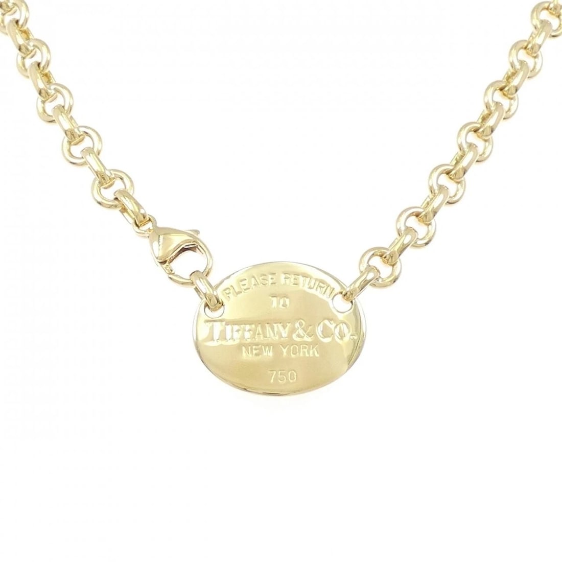 TIFFANY & CO. NECKLACE: TIFFANY & Co. Necklace Brand: TIFFANY&Co. Type: Necklace Material: 750 yellow gold, Color: Yellow Gold Size: 40cm Actual Size Pendant length approx. x width approx.: 17.9mmx22.5mm Chain