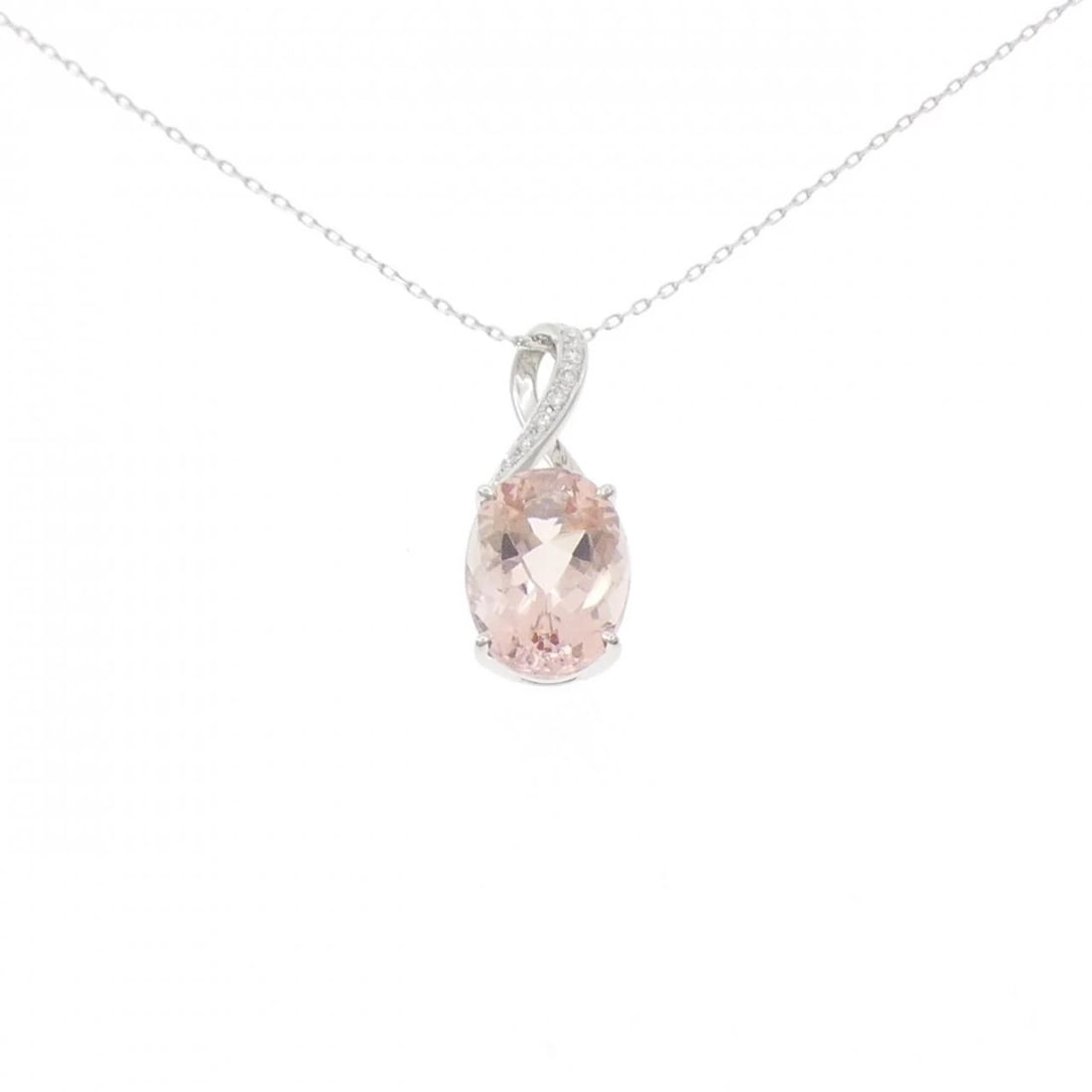 TASAKI MORGANITE NECKLACE: Tasaki Morganite Necklace Brand: TASAKI Type: Necklace Material: 750 White Gold/18K White Gold, Color: White Gold Size: 45cm Actual Size Pendant length approx. x width approx.: 26.8mmx9.7mm