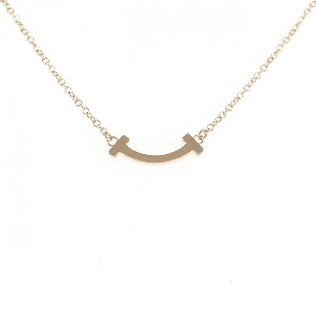 TIFFANY & CO. T SMILE MINI NECKLACE: TIFFANY & Co. T Smile Mini Necklace Brand: TIFFANY&Co. Type: Necklace Material: 750 Pink Gold, Color: Pink Gold Size: 41?46cm Actual Size Pendant length approx. x width approx.: 3.5mmx13.6mm