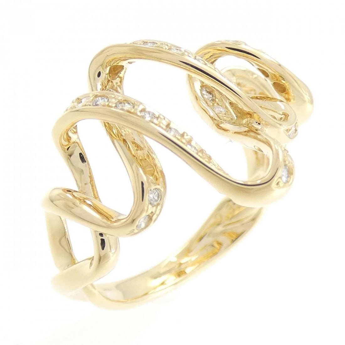 TASAKI DIAMOND RING: Tasaki Diamond Ring Brand: TASAKI Type: Ring Material: K18 yellow gold, Main Stone/Creation Natural Color: Yellow Gold Size: US 6 1/2 Accessories: None Accessories Notice: When purchasing