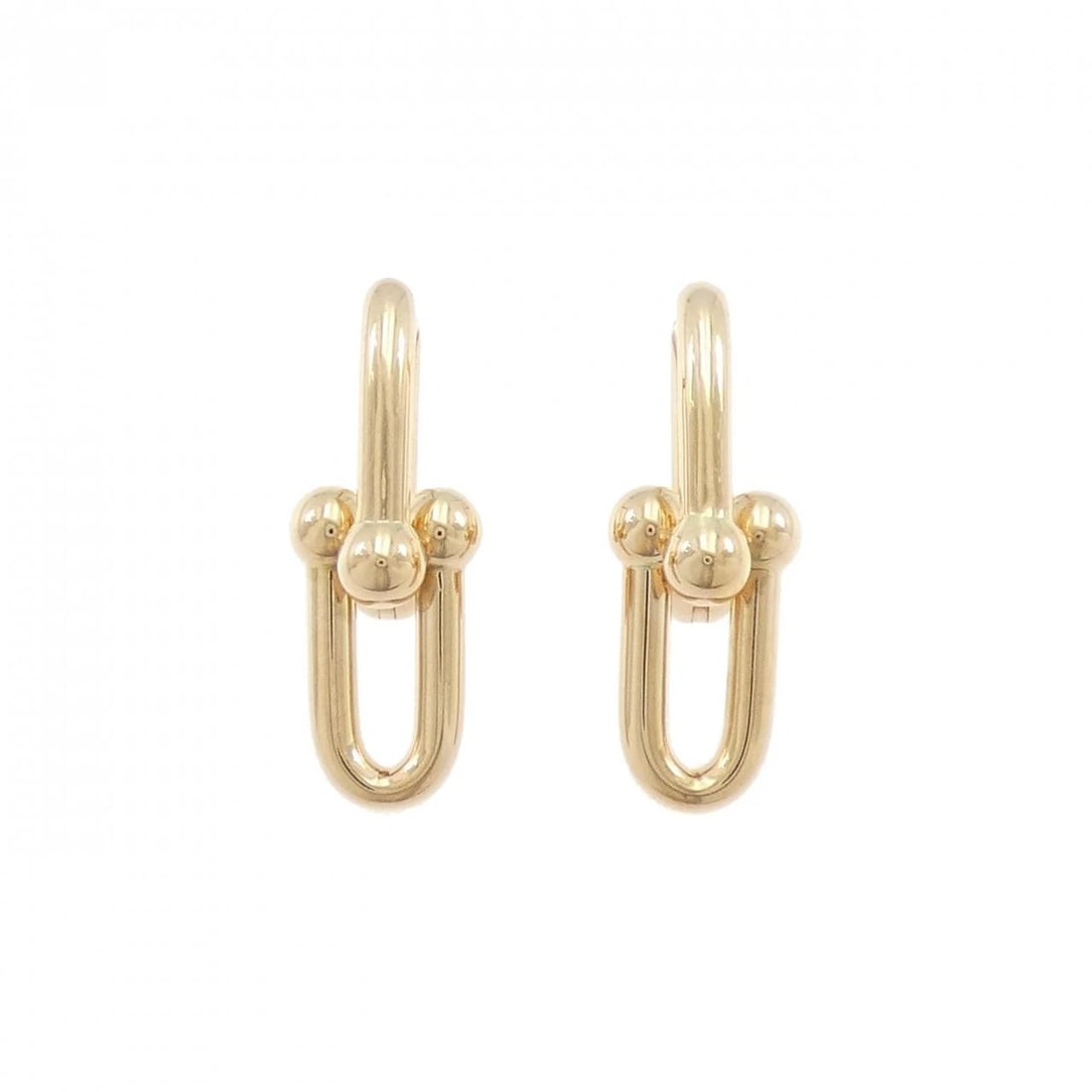 TIFFANY & CO. LINK MEDIUM PIERCE: TIFFANY & Co. Link Medium Pierce Brand: TIFFANY&Co. Type: Pierce/Earring Material: 750 Pink Gold, Color: Pink Gold Size: Actual Size Approx. length x width: 28.6mm x 10.6mm Accessories: None