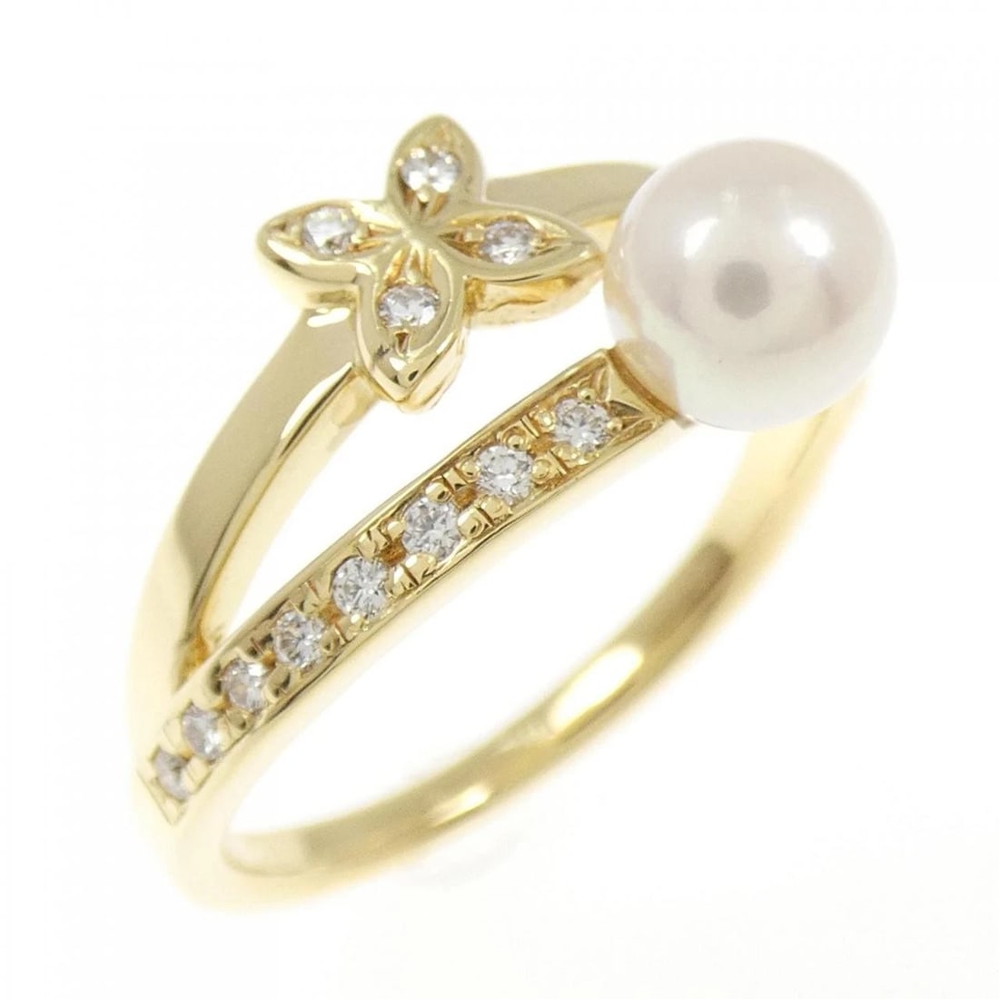 MIKIMOTO AKOYA PEARL RING: Mikimoto Akoya Pearl Ring Brand: MIKIMOTO Type: Ring Material: K18 yellow gold, Color: Yellow Gold Size: US 6 1/2 Accessories: None Accessories Notice: When purchasing pre-owned goods, ple
