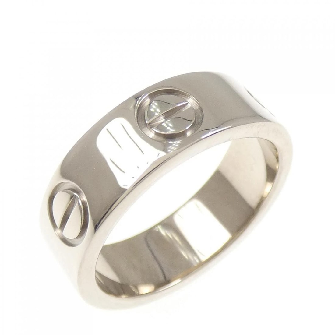 CARTIER LOVE RING: Cartier Love Ring Brand: CARTIER Type: Ring Material: 750 white gold, Color: White Gold Size: US 4 1/4 Accessories: None Accessories Notice: When purchasing pre-owned goods, please refer t