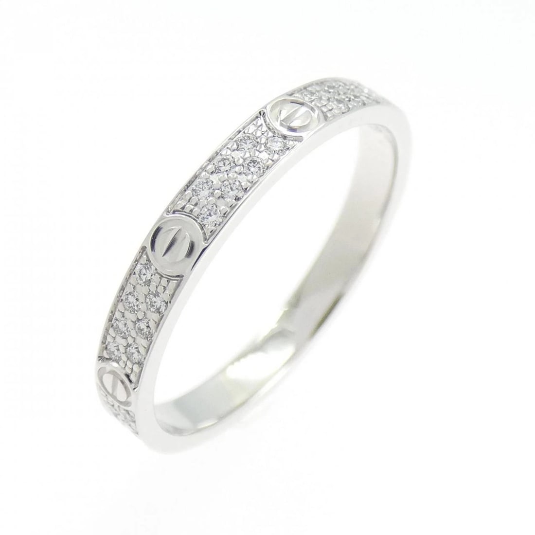 CARTIER MINI LOVE RING SMALL: Cartier Mini love ring small Brand: CARTIER Type: ring Material: 750 white gold, Main Stone/Creation Natural Color: White Gold Size: US 5.5 Accessories: None Accessories Notice: When purch