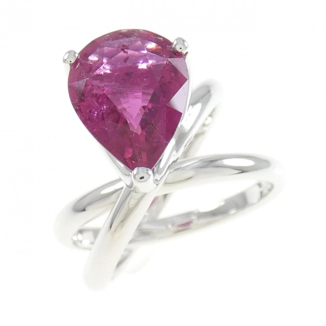 MIKIMOTO RUBELLITE TOURMALINE RING: Mikimoto Rubellite Tourmaline Ring Brand: MIKIMOTO Type: Ring Material: K18 white gold, Color: White Gold Size: US 6 1/2 Accessories: None Accessories Notice: When purchasing pre-owned goo
