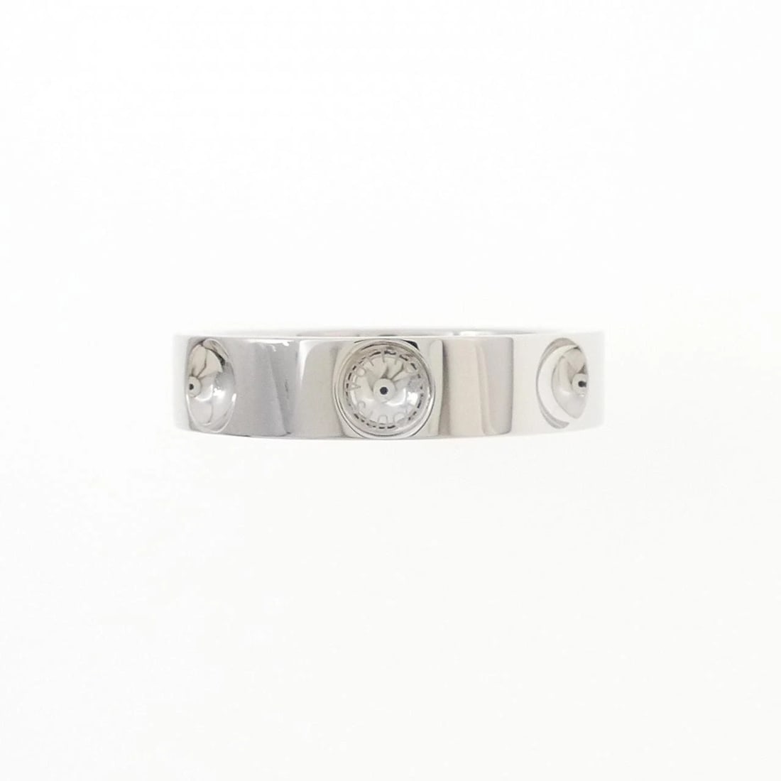 LOUIS VUITTON PETITE BOURG EMPREINTE RING: Louis Vuitton Petite Bourg Empreinte Ring Brand: LOUIS VUITTON Type: Ring Material: 750 white gold, Color: White Gold Size: US 8 1/2 Accessories: None Accessories Notice: When purchasing