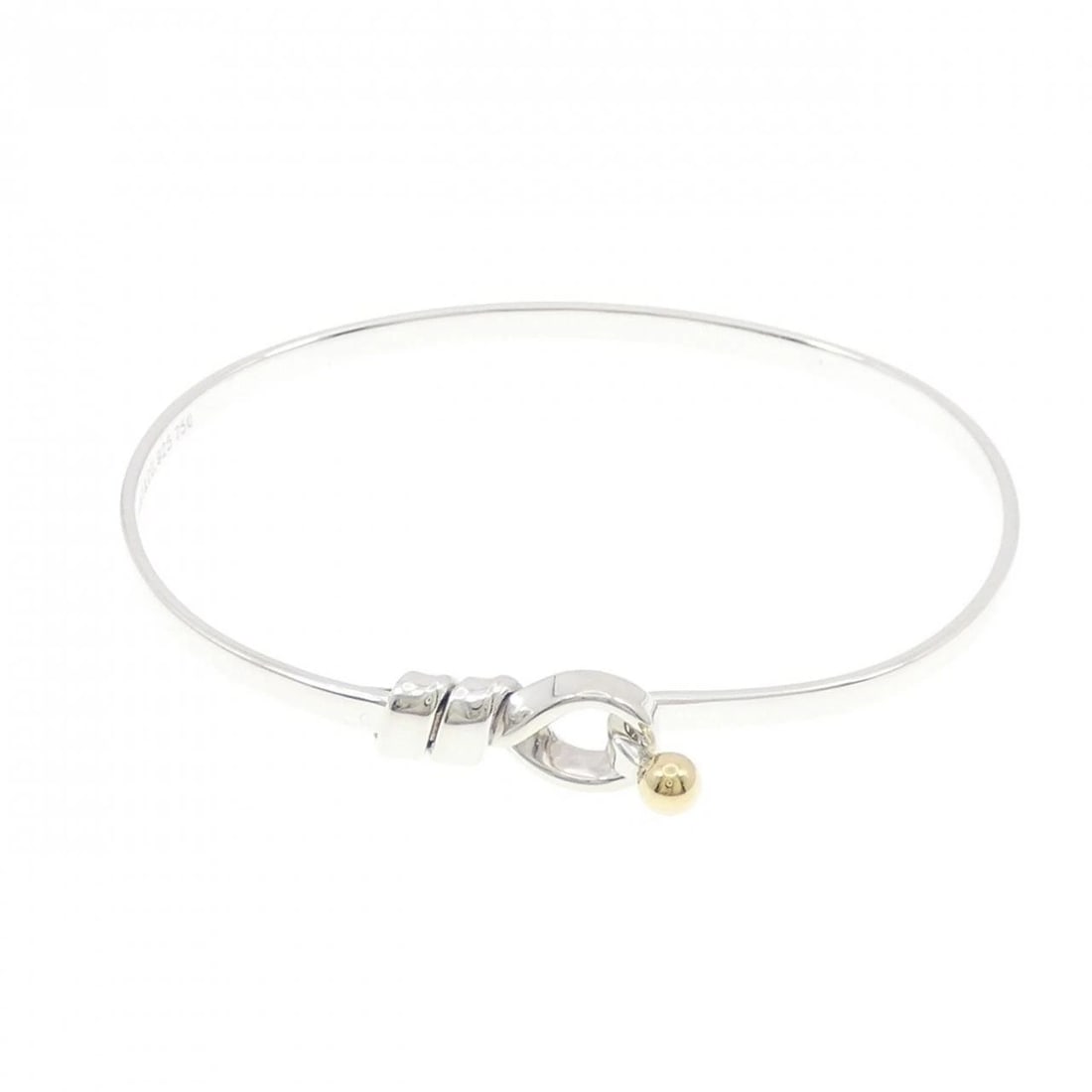 TIFFANY & CO. HOOK & EYE BANGLE: TIFFANY & Co. Hook & Eye Bangle Brand: TIFFANY&Co. Type: bracelet Material: 925Silver/750Yellow Gold, Color: SilverYellow Gold Size: 16.5cm Actual Size Max width approx: 8.5mm Accessories: