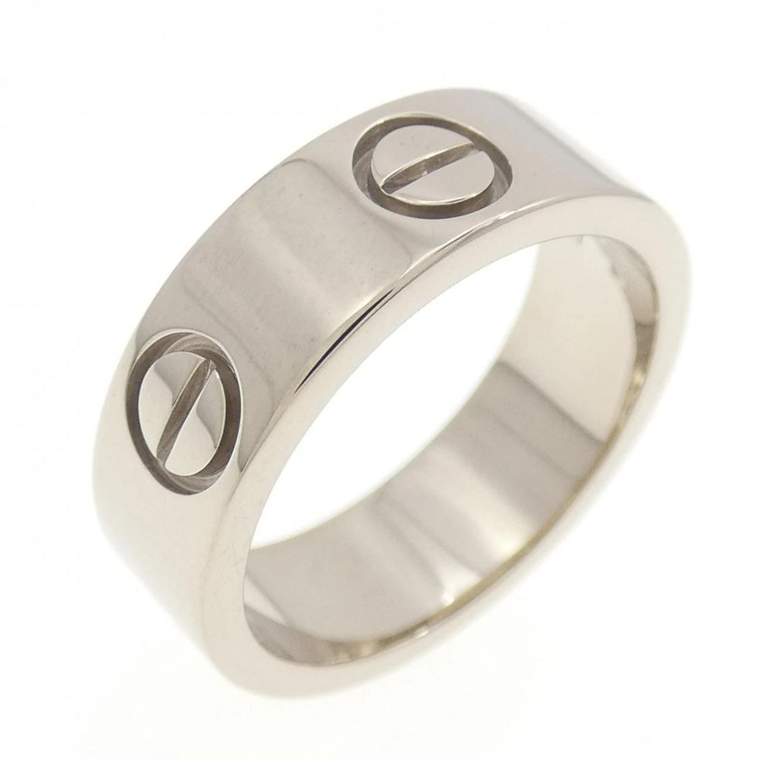 CARTIER LOVE RING: Cartier Love Ring Brand: CARTIER Type: Ring Material: 750 white gold, Color: White Gold Size: US 4 Accessories: None Accessories Notice: When purchasing pre-owned goods, please refer to th