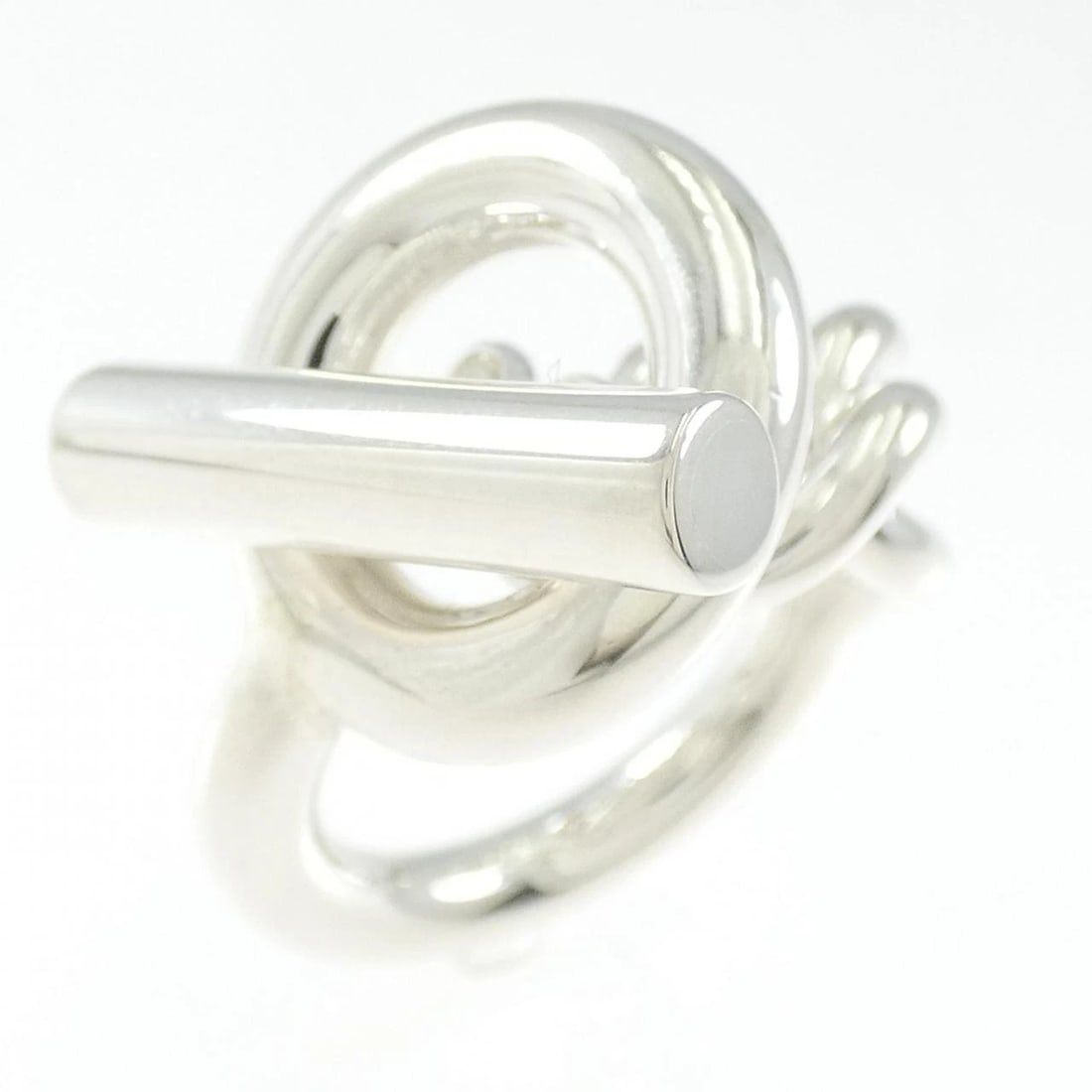 HERMES CROISETTE RING: Hermes Croisette Ring Brand: HERMES Type: Ring Material: 925Silver, Color: Silver Size: US 5.75 Accessories: None Accessories Notice: When purchasing pre-owned goods, please refer to the p