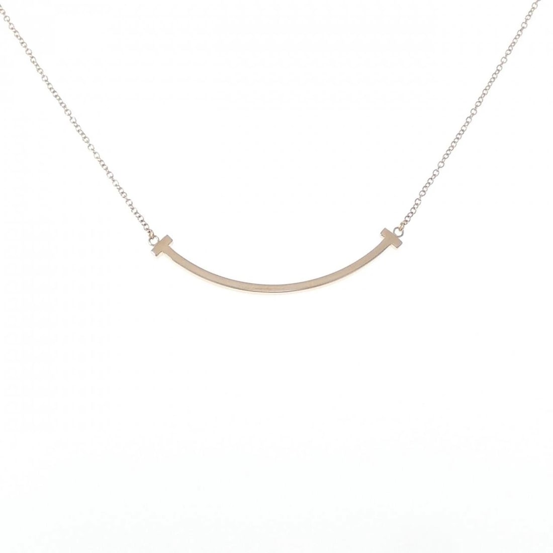 TIFFANY&CO. T SMILE SMALL NECKLACE: TIFFANY&Co. T Smile Small Necklace Brand: TIFFANY&Co. Type: Necklace Material: 750 Pink Gold, Main Stone/Creation Natural Color: Pink Gold Size: 46?51cm Actual Size Pendant length approx. x