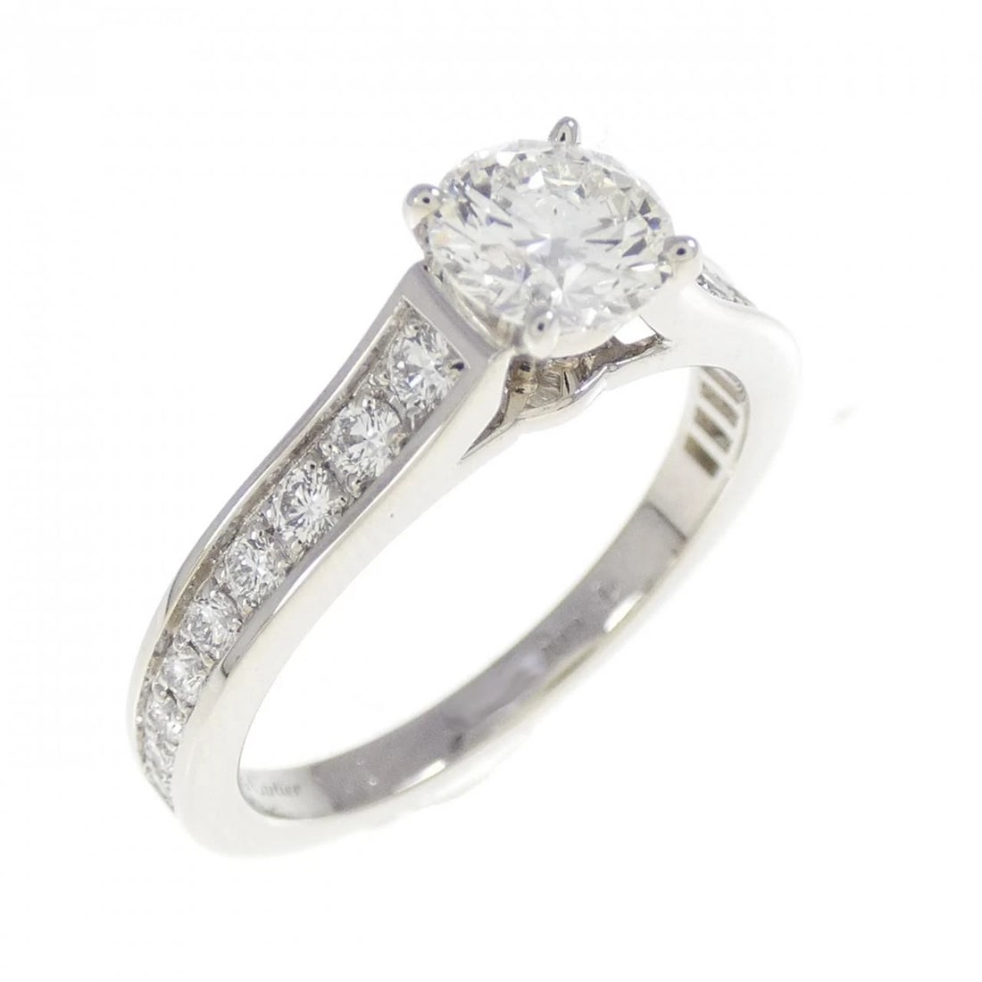 CARTIER SOLITAIRE RING: Cartier Solitaire Ring Brand: CARTIER Type: ring Material: Platinum950, Main Stone/Creation Natural Color: White Size: US 5.5 Accessories: None Accessories Notice: When purchasing pre-owne