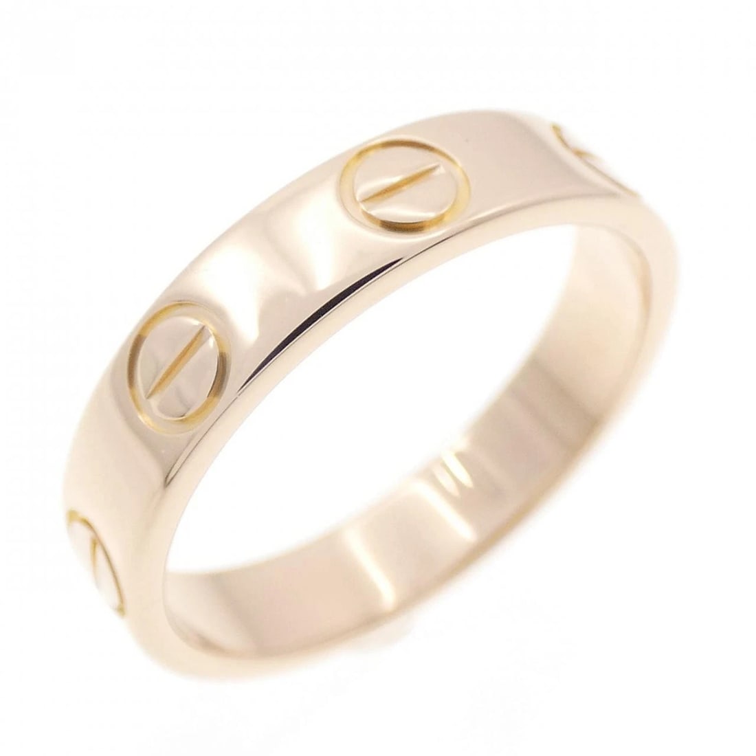 CARTIER MINI LOVE RING: Cartier Mini Love Ring Brand: CARTIER Type: Ring Material: 750 Pink Gold, Color: gold Size: US 3 3/4 Accessories: None Accessories Notice: When purchasing pre-owned goods, please refer to the