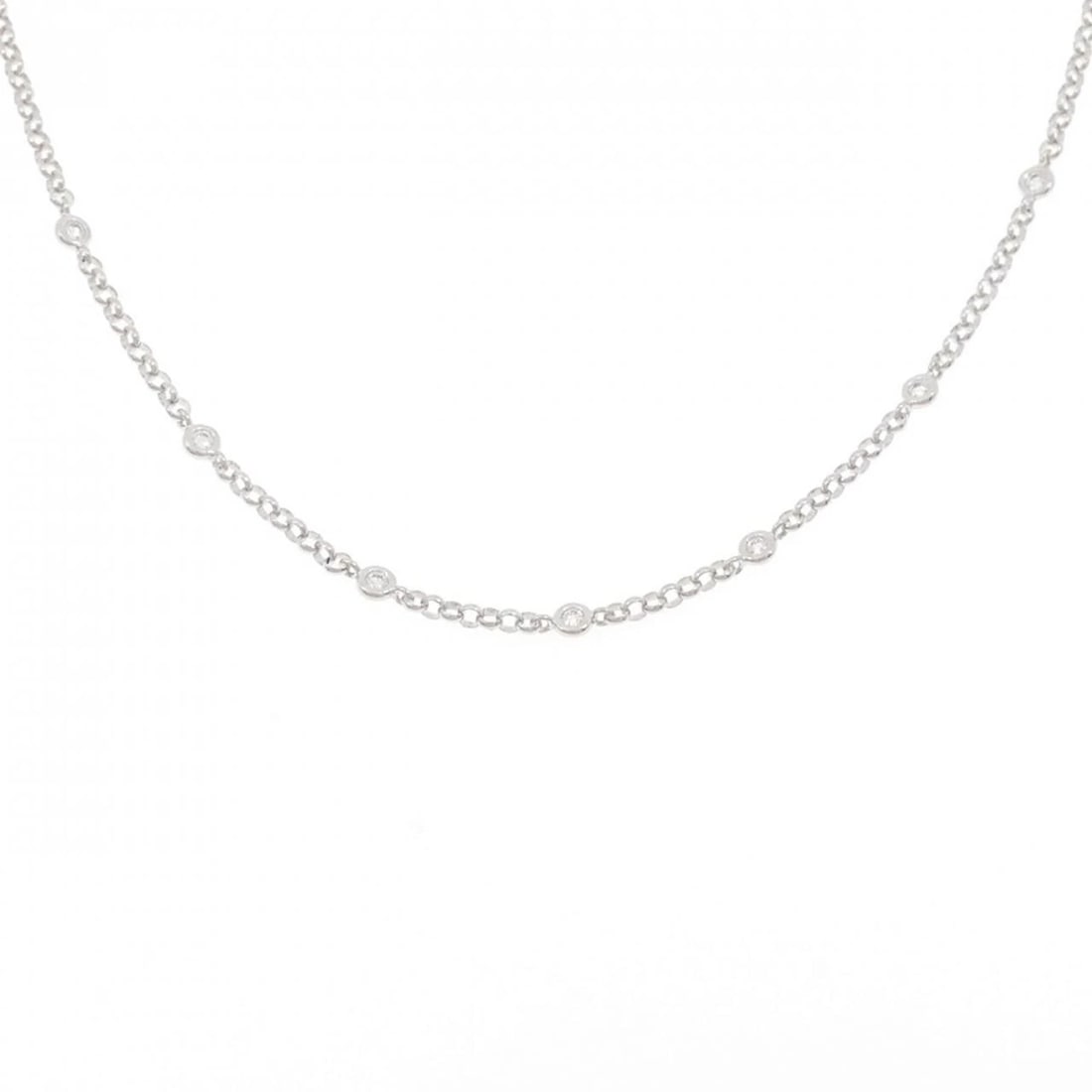 TASAKI DIAMOND NECKLACE: Tasaki Diamond Necklace Brand: TASAKI Type: Necklace Material: K18WG, Main Stone/Creation Natural Color: white Gold Size: 50cm "Actual Size Pendant length (top) x width: 6.6mm x 5.2mm Pendant