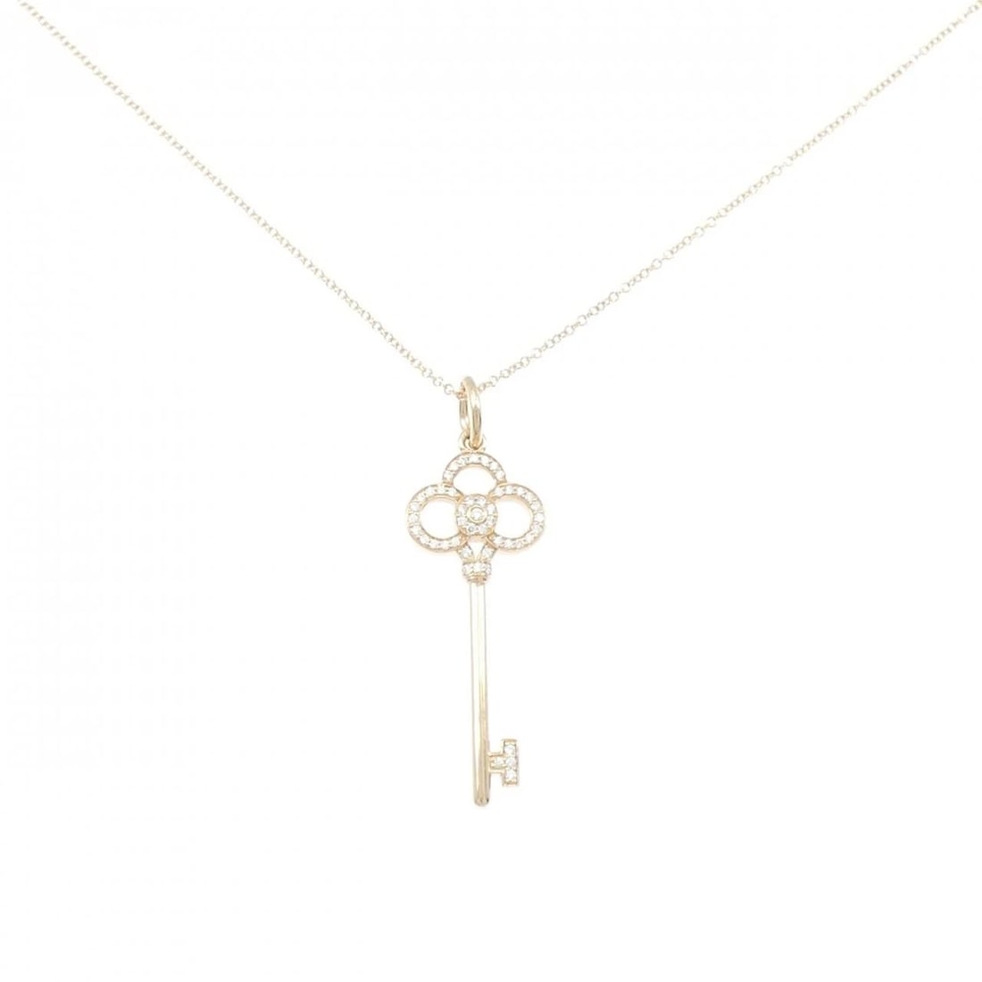 TIFFANY&CO. CROWN KEY NECKLACE: TIFFANY&Co. Crown Key Necklace Brand: TIFFANY&Co. Type: Necklace Material: 750 Pink Gold, Color: Pink Gold Size: 40cmActual Size Pendant length approx. x width approx.: 40.5mmx13.3mm Chain maximum
