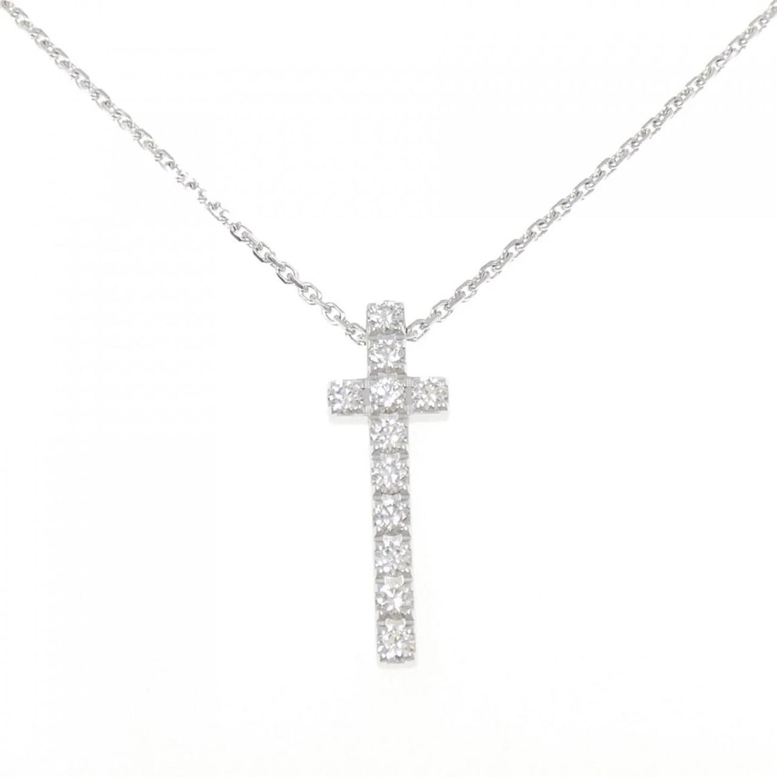 PIAGET CROSS DIAMOND NECKLACE: PIAGET Cross Diamond Necklace Brand: PIAGET Type: Necklace Material: 750 white gold, Color: white gold Size: Actual Size Pendant length approx. x width approx.: 23.8mmx7.9mm Chain maximum width ap