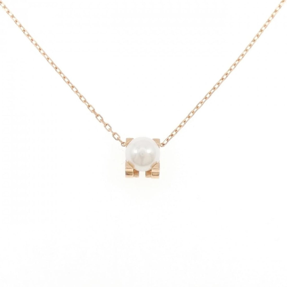 CARTIER C DE CARTIER NECKLACE: Cartier C de Cartier Necklace Brand: CARTIER Type: Necklace Material: 750 Pink Gold, Main Stone/Creation Akoya Pearl Color: Pink Gold Size: Actual Size Pendant length approx. x width approx.: