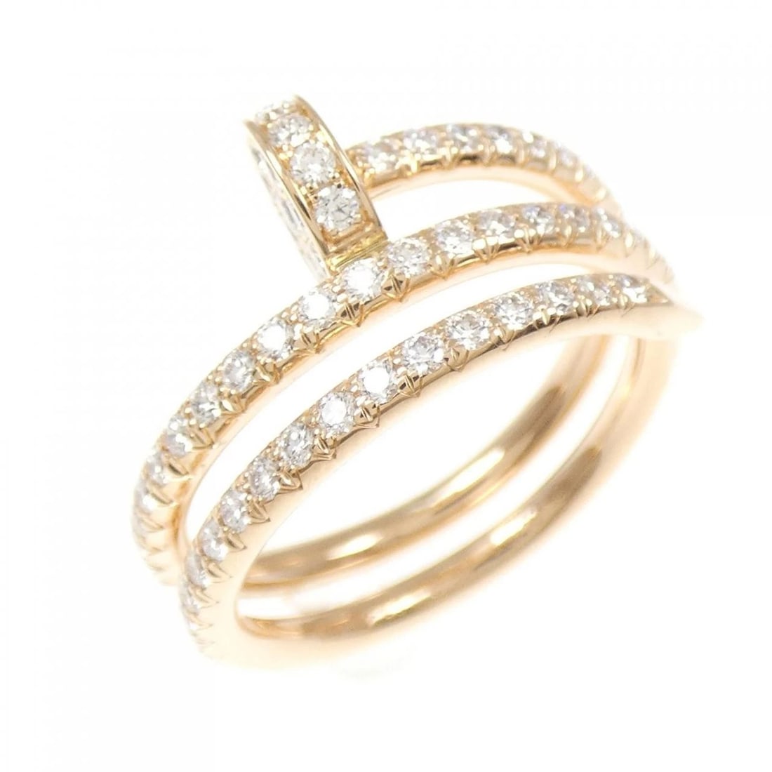 CARTIER JUSTE UN CLOU RING: Cartier Juste un Clou Ring Brand: CARTIER Type: Ring Material: 750 Pink Gold, Color: Pink Gold Size: US 4 1/2 Accessories: None Accessories Notice: When purchasing pre-owned goods, please