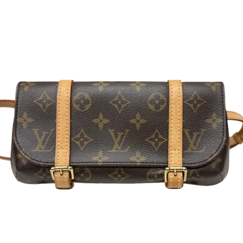 LOUIS VUITTON POCHETTE MARELLE BROWN/GHW MONOGRAM SHOULDER BAG: LOUIS VUITTON Pochette Marelle Brown/GHW Monogram Shoulder Bag Brand: LOUIS VUITTON Type: Handbag Material: Monogram Color: Brown // GD Hardware Size: W: 24cm / H: 12cm / D: 3cm / Shoulder: 100cm