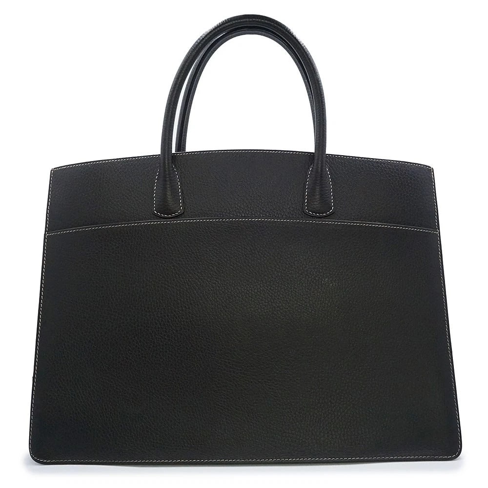 HERMES WHITE BUS GM 40 HANDBAG FJORD BLACK B STAMP: HERMES White Bus GM 40 Handbag Fjord Black B Stamp Brand: HERMES Type: Handbag Material: Fjord Color: Noir Size: W: 38cm x 40cm x H: 29.5cm x D: 14cm Handle: 35cm Accessories: None Accesso