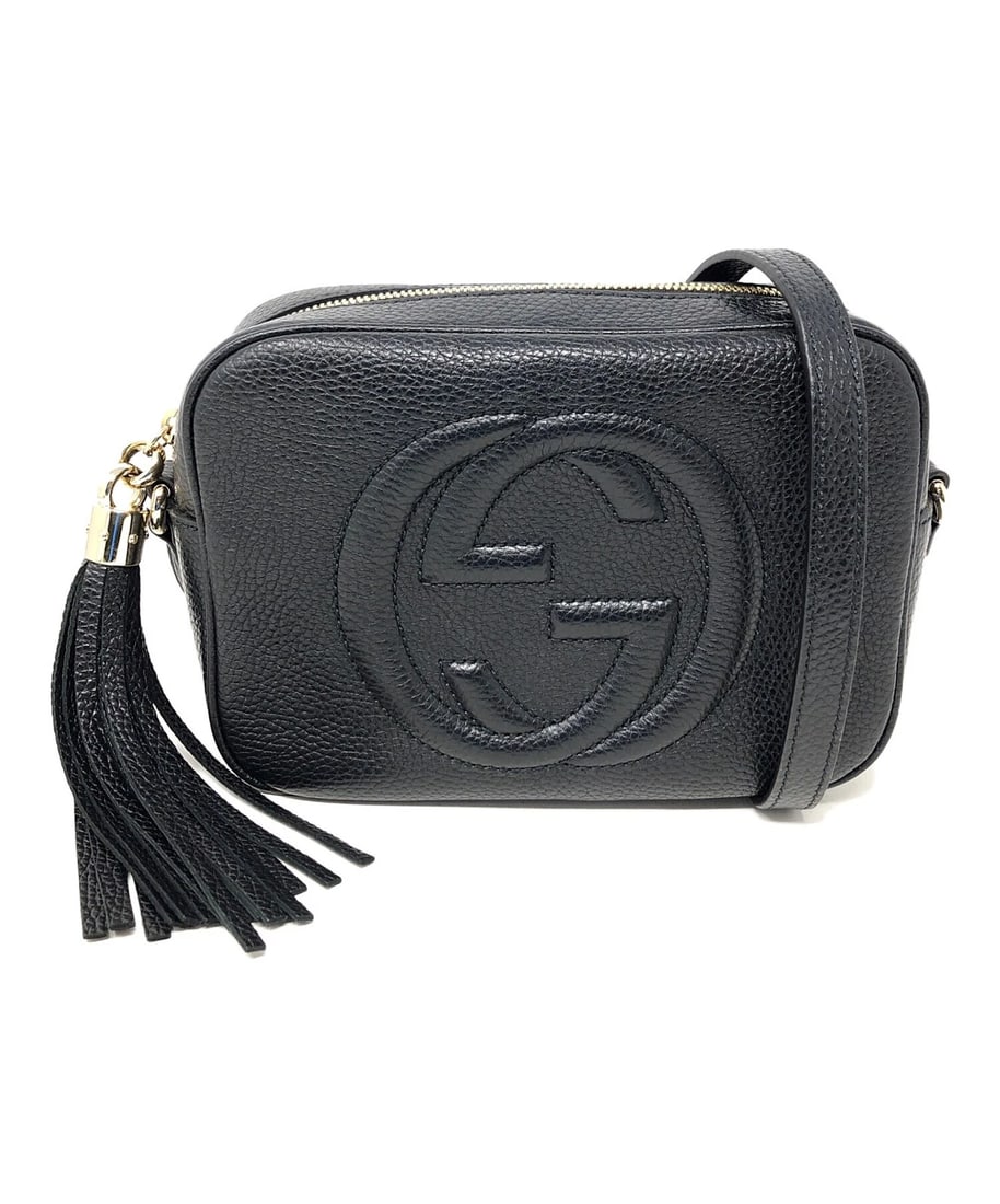 GUCCI SHOULDER BAG: GUCCI Shoulder Bag Brand: GUCCI Type: Handbag Material: none Color: Black Size: H:15cm / W:20cm / D:7cm Accessories: None Accessories Notice: When purchasing pre-owned goods, please refer