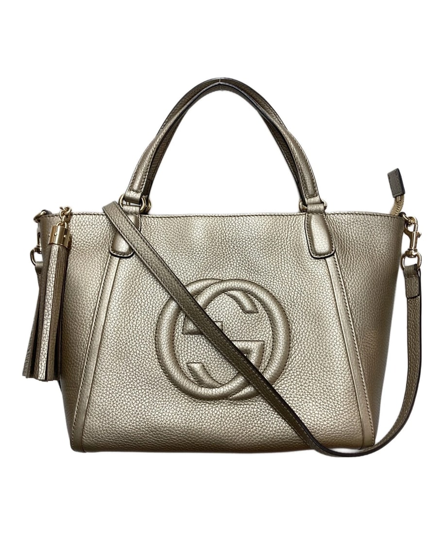 GUCCI SOHO BAG: GUCCI Soho Bag Brand: GUCCI Type: Handbag Material: none Color: Metallic Size: H:21cm / W:26cm / D:14cm [ Handle size ] 12.5cm Accessories: None Accessories Notice: When purchasing pre-own
