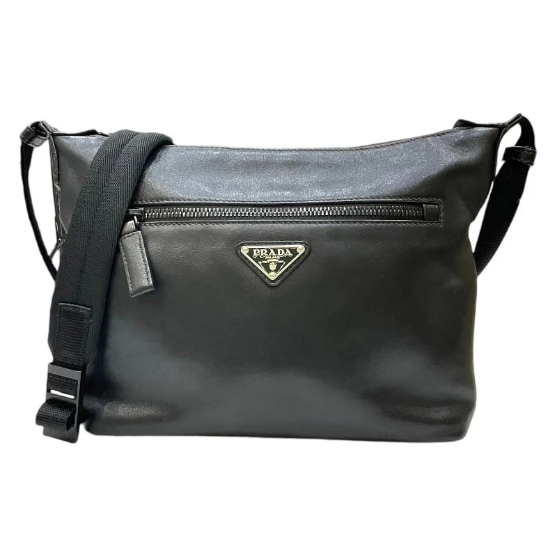 PRADA SHOULDER BAG BLACK SHOULDER BAG: PRADA Shoulder Bag Black Shoulder Bag Brand: PRADA Type: Handbag Material: Leather Color: Black Size: W: 24.0cm / H: 21.0cm / D: 4.5cm / Shoulder: ~170.0cm Accessories: None Accessories No