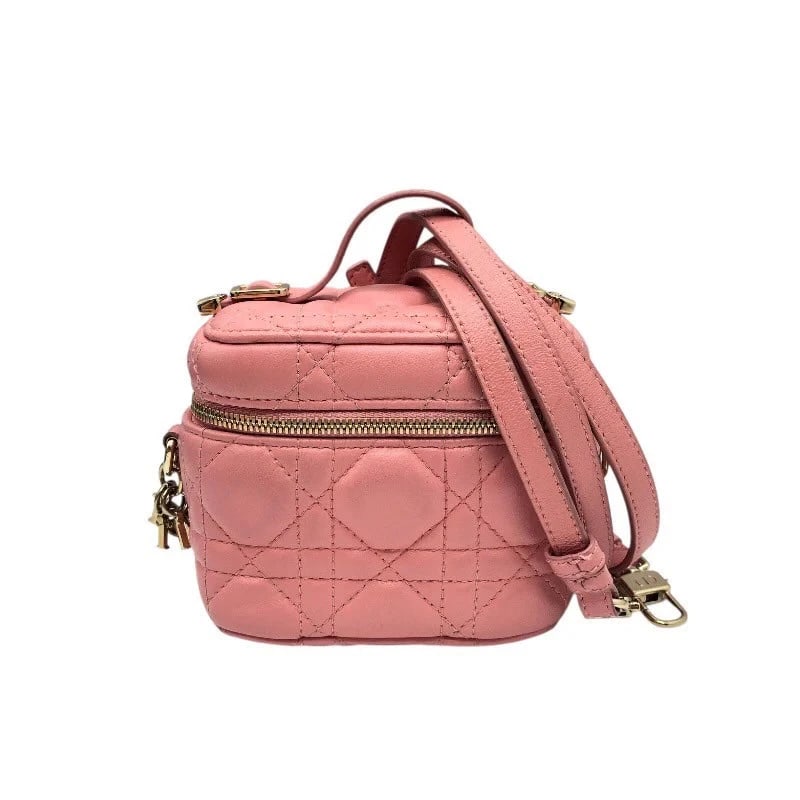 CHRISTIAN DIOR LADY DIOR MICRO VANITY CANNAGE LAMBSKIN SHOULDER BAG: Christian Dior Lady Dior Micro Vanity Cannage Lambskin Shoulder Bag Brand: Christian Dior Type: Handbag Material: Cannajurum Color: none Size: W: 13cm / H: 9.5cm / D: 7cm / Shoulder: up to 115cm