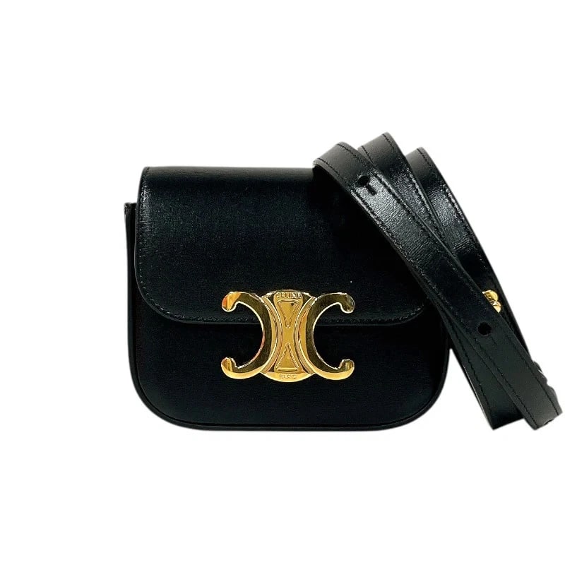 CELINE MINI CLODE BLACK SHINY CALF SHOULDER BAG: CELINE Mini Clode Black Shiny Calf Shoulder Bag Brand: CELINE Type: Handbag Material: Shiny Calfskin Color: black Size: W: 12cm / H: 9cm / D: 4cm Accessories: None Accessories Notice: When