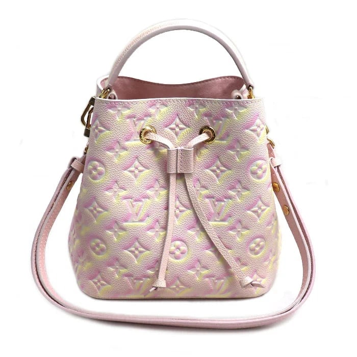 LOUIS VUITTON NEONOE BB SUMMER STARDUST SHOULDER BAG IC: LOUIS VUITTON NeoNoe BB Summer Stardust Shoulder Bag IC Brand: LOUIS VUITTON Type: Handbag Material: Monogram Empreinte Color: Pink Size: H20cm x D13cm Bottom width: 20cm Handle: 30cm Accessories