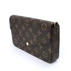 LOUIS VUITTON POCHETTE FELICIE MONOGRAM FUCHSIA SHOULDER BAG CLUTCH: LOUIS VUITTON Pochette Felicie Monogram Fuchsia Shoulder Bag Clutch Brand: LOUIS VUITTON Type: Handbag Material: Monogram Color: Brown X Fuchsia Size: W:21.5cm x H:12.5cm x D:3.5cm Accessories: N